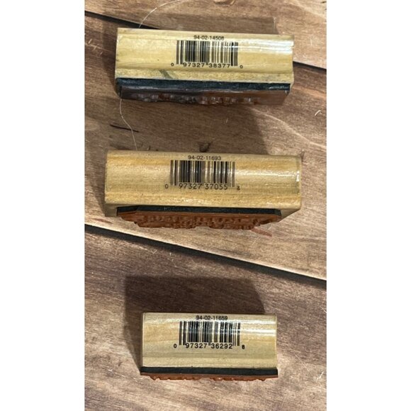 VINTAGE WESTWATER WOOD MOUNTED RUBBER STAMP SET OF 3 BY TRENA HEGDAHL CHRISTMAS - Picture 2 of 4